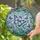 Cerulean Blue Butterfly Blue Purple Blooms Foliage Vines Home Decor Gift Stained Glass Suncatcher - 2