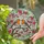 European Robins Tree Branch Pink Flowers Green Leaves - Home Decor Gift for Bird Lover Stained Glass Suncatcher - 2