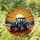 Farm Tractor Cultivated Field Sunset - Farmhouse Decor Gift for Tractor Lover Stained Glass Suncatcher - 1
