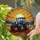 Farm Tractor Cultivated Field Sunset - Farmhouse Decor Gift for Tractor Lover Stained Glass Suncatcher - 2