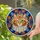 Ginger Cat Head Winking Stained Glass - Circular Mosaic Border Home Decor Gift Stained Glass Suncatcher - 2