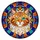 Ginger Cat Head Winking Stained Glass - Circular Mosaic Border Home Decor Gift Stained Glass Suncatcher - 5