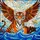 Winged Tiger Bald Eagle Ocean Waves Clouds Moon Bubbles - Home Decor Gift Stained Glass Suncatcher - 5