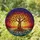 Gnarled Tree of Life Radiant Sun Waves Stained Glass Sunset Sky - Home Decor Gift Stained Glass Suncatcher - 1