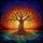 Gnarled Tree of Life Radiant Sun Waves Stained Glass Sunset Sky - Home Decor Gift Stained Glass Suncatcher - 5