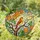 Songbird Branch Orange Flowers Green Leaves Organic Patterns - Wildlife Lover Gift Stained Glass Suncatcher - 1