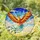Majestic Phoenix Golden-Orange Fiery Red Blue Teal Flight Sky Clouds - Home Decor Gift Stained Glass Suncatcher - 1