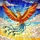 Majestic Phoenix Golden-Orange Fiery Red Blue Teal Flight Sky Clouds - Home Decor Gift Stained Glass Suncatcher - 5