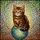 Blue Eyed Tabby Kitten Large Mosaic Sphere - Home Window Decor Gift for Cat Lovers Stained Glass Suncatcher - 5