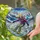 Snowboarder Jewel Tone Winter Mountain Scene - Snow Sports Home Decor Gift for Snowboarder Stained Glass Suncatcher - 2