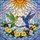 Hummingbirds Floral Wreath Sunburst - Wildlife Home Decor Gift for Bird Lovers Stained Glass Suncatcher - 5