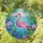 Pink Flamingo Tropical Hibiscus Blue Water - Home Decor Gift for Flamingo Lover Stained Glass Suncatcher - 1