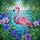 Pink Flamingo Tropical Hibiscus Blue Water - Home Decor Gift for Flamingo Lover Stained Glass Suncatcher - 5