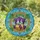 Lush Purple Grapes Green Vines Golden Frame Citrus Slices Mosaic Sky - Home Decor Gift Stained Glass Suncatcher - 1