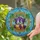 Lush Purple Grapes Green Vines Golden Frame Citrus Slices Mosaic Sky - Home Decor Gift Stained Glass Suncatcher - 2