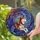 Profile Resting Husky Dog with Crossed Paws Crescent Moon Sun Celestial Expanse - Dog Lover Home Decor Gift Stained Glass Suncatcher - 2