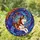 Profile Resting Husky Dog with Crossed Paws Crescent Moon Sun Celestial Expanse - Dog Lover Home Decor Gift Stained Glass Suncatcher - 1