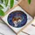 Profile Resting Husky Dog with Crossed Paws Crescent Moon Sun Celestial Expanse - Dog Lover Home Decor Gift Stained Glass Suncatcher - 3
