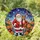 Santa Claus Deer Poinsettia Holly - Christmas Holiday Decor Gift Stained Glass Suncatcher - 1