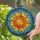 Jewel Tones Swirling Sun Disc Layered Pointed Rays Wave Air Current Mosaic - Home Decor Gift Stained Glass Suncatcher - 2