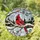Cardinal Bird Snowy Branch Winter Landscape - Home Decor Gift for Bird Lover Stained Glass Suncatcher - 1