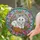 White Kitten Wicker Basket Pink Roses Floral Leaf - Home Decor Gift for Cat Lover Stained Glass Suncatcher - 2