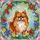 Orange Pomeranian Dog Colorful Floral Border - Home Decor Gift for Pet Owners Stained Glass Suncatcher - 5
