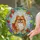 Orange Pomeranian Dog Colorful Floral Border - Home Decor Gift for Pet Owners Stained Glass Suncatcher - 2