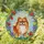 Orange Pomeranian Dog Colorful Floral Border - Home Decor Gift for Pet Owners Stained Glass Suncatcher - 1