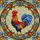 Rooster Fanned Tail Feathers Flowers Mosaic Stained Glass - Farmhouse Decor Gift for Rooster Lover Stained Glass Suncatcher - 5