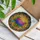 Gradient Hydrangea Floral Cluster Jewel Glass Border Mosaic - Home Decor Gift Stained Glass Suncatcher - 3