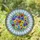 Pansy Floral Bouquet Green Leaves Mosaic Circular Border Luminous Sky - Home Decor Gift for Garden Lovers Stained Glass Suncatcher - 1