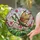 Praying Mantis Green Leaves Cherry Blossoms Edge-to-Edge - Glowing Jewel Tone Home Decor Gift Stained Glass Suncatcher - 2