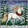 White Horse Christmas Wreath Poinsettia Winter Forest - Christmas Home Decor Gift Stained Glass Suncatcher - 5