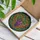 Plump Purple Grapes Green Leaves Heart Swirling Foliage Sky Mosaic - Home Decor Gift Stained Glass Suncatcher - 3