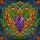 Plump Purple Grapes Green Leaves Heart Swirling Foliage Sky Mosaic - Home Decor Gift Stained Glass Suncatcher - 5