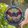Moth Red Jeweled Eye Dreamcatcher Purple Daisy Foliage Swirling Sky Light - Home Decor Gift Stained Glass Suncatcher - 2