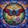 Moth Red Jeweled Eye Dreamcatcher Purple Daisy Foliage Swirling Sky Light - Home Decor Gift Stained Glass Suncatcher - 5