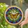 Monarch Butterfly Green Leaves Circular Mosaic - Everyday Home Decor Gift for Butterfly Lover Stained Glass Suncatcher - 2