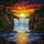 Majestic Multi-tiered Waterfall System Sunset Golden Sun Cliffs - Home Decor Gift Stained Glass Suncatcher - 5
