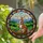 Brown White Rabbit Teacup Ornate Stained Glass Forest Mountains - Home Decor Gift Stained Glass Suncatcher - 2