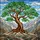 Ancient Gnarled Tree Rocky Boulders Mountains Clear Sky - Home Decor Gift for Nature Lover Stained Glass Suncatcher - 5