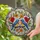 Two Birds Perched Gnarled Branch Stained Glass Mosaic Red Berries Orange Blossoms - Home Decor Gift Stained Glass Suncatcher - 2