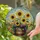 Sunflowers Barrel Planter Purple Berry Flowers - Home Decor Gift for Garden Lover Stained Glass Suncatcher - 2