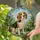 Tri-Color Beagle Dog Stained Glass Outdoor Scene - Dog Lover Home Decor Gift Stained Glass Suncatcher - 2