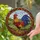 Rooster Fanned Tail Mosaic Hills Circular Border - Farmhouse Decor Gift Stained Glass Suncatcher - 2