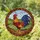 Rooster Fanned Tail Mosaic Hills Circular Border - Farmhouse Decor Gift Stained Glass Suncatcher - 1