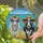 Cows in Sunglasses Floral Wreath Beach Scene - Home Decor Gift for Cow Lover Stained Glass Suncatcher - 2