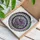 Blooming Purple Flowers Yellow Centers Green Leaves Ornate Border - Home Decor Gift Stained Glass Suncatcher - 3