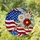 Patriotic American Flag Daisy Flowers - Home Decor Gift for Proud Americans Stained Glass Suncatcher - 1